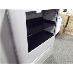 GREY 4 DRAWER LATERAL FILE CABINET