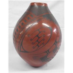 Mata Ortiz Black on Red Jar - Cesar Bugarini