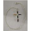 Image 3 : Sterling Silver Cross Pendant Necklace