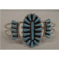 Zuni Turquoise Sterling Bracelet - Halusewa