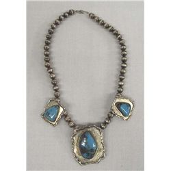 Navajo Pawn Sterling Turquoise Choker