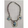 Image 1 : Navajo Pawn Sterling Turquoise Choker