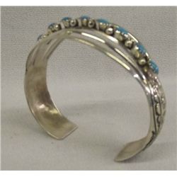 Navajo Sterling Turquoise Bracelet - W.B.