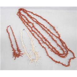 Three Strands of Coral Necklaces