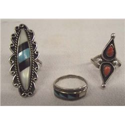 Zuni & Navajo Silver Turquoise Rings