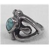 Image 1 : Navajo Turquoise in Sandcast Sterling Ring