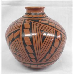 Mata Ortiz Black on Red Pottery Jar Lucie Sete