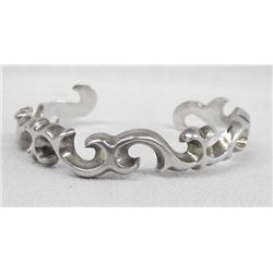 Navajo Sterling Silver Sandcast Bracelet
