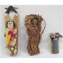 3 Native American Cradle Board Dolls