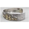 Image 2 : Navajo Silver, Gold Storyteller Bracelet-Begay