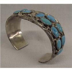 Navajo Sterling Turquoise Cuff Bracelet