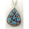 Image 1 : Navajo Sterling Turquoise Pendant Necklace
