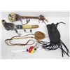 Image 1 : Pueblo Rattles, Pipe, & Leather Pouches