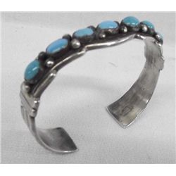 Navajo Sterling Turquoise Bracelet by Morgan