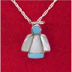 Zuni Channel Inlay Sterling Turquoise Necklace