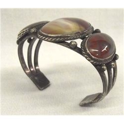 Vintage Navajo Petrified Wood Cabochon Bracelet