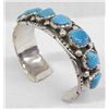 Image 1 : Navajo Sterling 9 Turquoise Nugget Bracelet