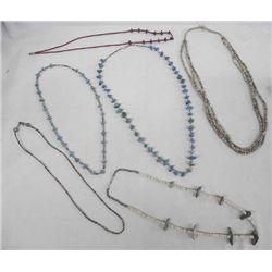 6 Navajo, Santo Domingo Turquoise Heishi Necklaces