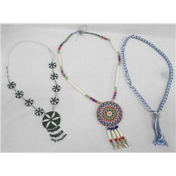 3 Native American Beaded Necklaces