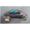 Image 2 : 1980s Navajo Sterling Turquoise Bracelet