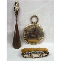 Vintage Sterling Dresser Brush, Mirror Shoe Horn