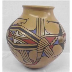 Mata Ortiz Polychrome Lizard Jar - Jesus Tena