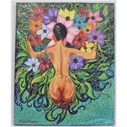 Acrylic Painting ''Flowers'' - Kills Thunder