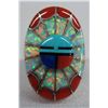Image 4 : Heavy Large Zuni Channel Inlay Sterling Multi-stone Ring