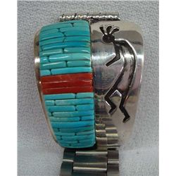 Zuni Stone to Stone Inlay, Kokopeli Watchband