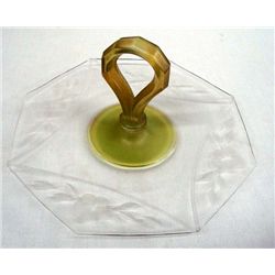 Depression Etched Caddy Glass Tray