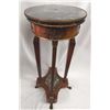 Image 4 : Vintage Marble, Maple and Brass Oval Lamp Table