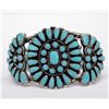 Image 1 : Navajo Sterling Turquoise Cluster Bracelet