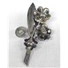 Image 1 : Estate Handmade Sterling Silver Flower Pin