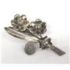Image 2 : Estate Handmade Sterling Silver Flower Pin