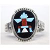Image 1 : Zuni Overlay Knifewing Sterling Bracelet - Etsate