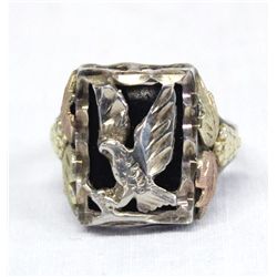 South Dakota Sterling Black Hills Gold Man's Ring