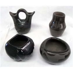 4 Santa Clara Miniature Pots All Signed