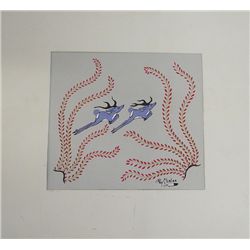 Tewa Silk Screen Print Leaping Deer - Pop Chalee