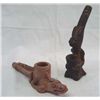 Image 1 : 2 Clay Pipes in Rabbit and Lizard Shapes