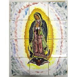 12 Ceramic Tiles Portrait of Santa De la Guadalupe