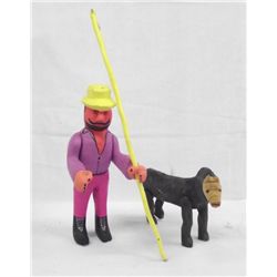 2 Mexican Folk Art Carved Wood Figures