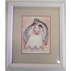 Framed Print Indian Mother Two Children - Mullan