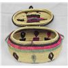 Image 3 : Ethnic Lidded Multi Color Tribal Basket