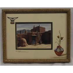 Original Framed Pueblo Photograph- A. Taylor