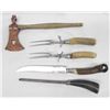 Image 1 : Five-Piece Fancy Handle Cutlery Set, Tomahawk Pipe