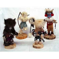 4 Carved Wood Navajo Kachinas