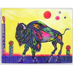 Acrylic Painting ''Buffalo Dandy'' - Kills Thunder