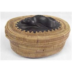 Vintage Indonesian Ketak Grass Fish Basket