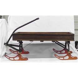 Vintage Child's Wooden Wagon With Sled Runners