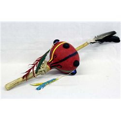 Yaqui Indian Painted Gourd Dance Rattle